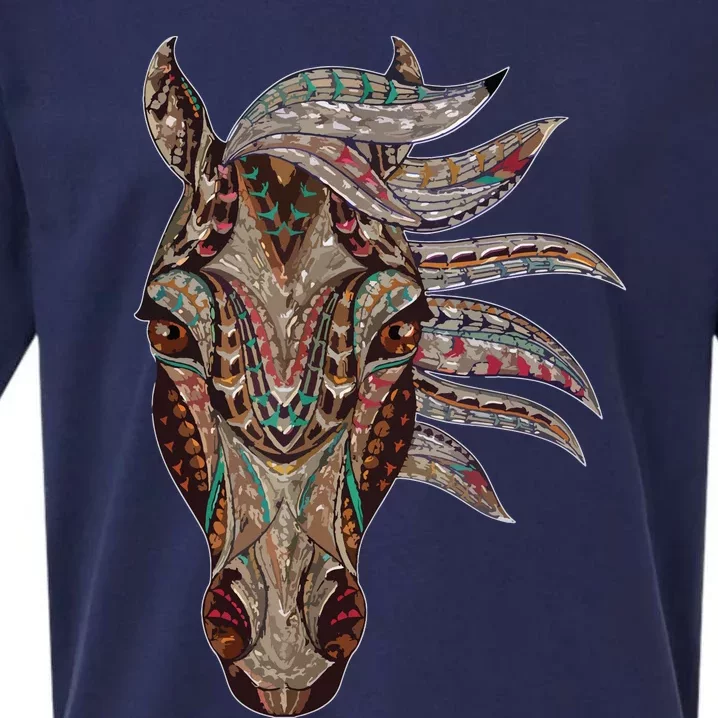 Horse Tribal Abstract Art Native American Geometric Horse Sueded Cloud Jersey T-Shirt