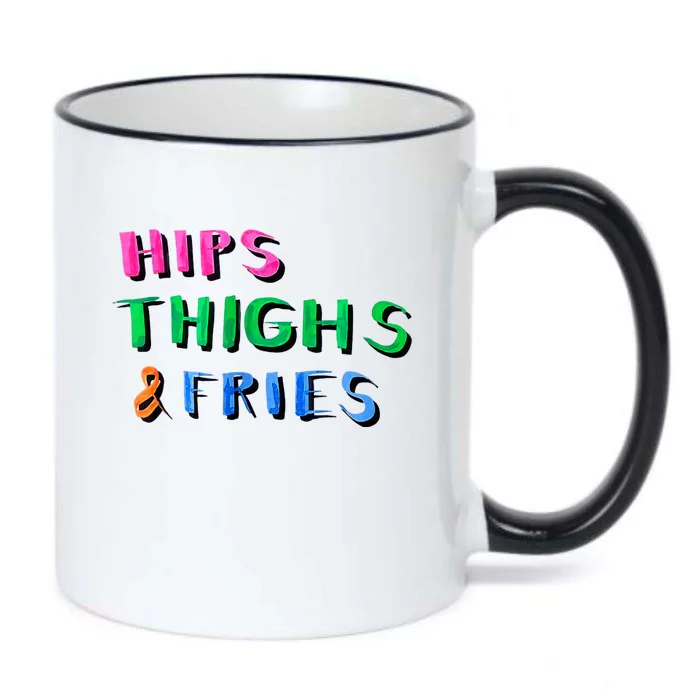 Hips Thighs And Fries Funny Black Color Changing Mug