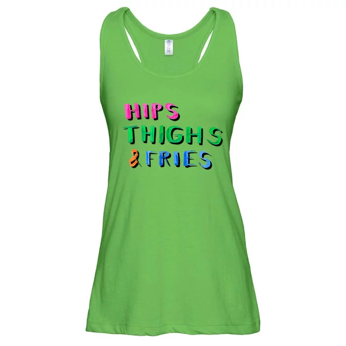 Hips Thighs And Fries Funny Ladies Essential Flowy Tank