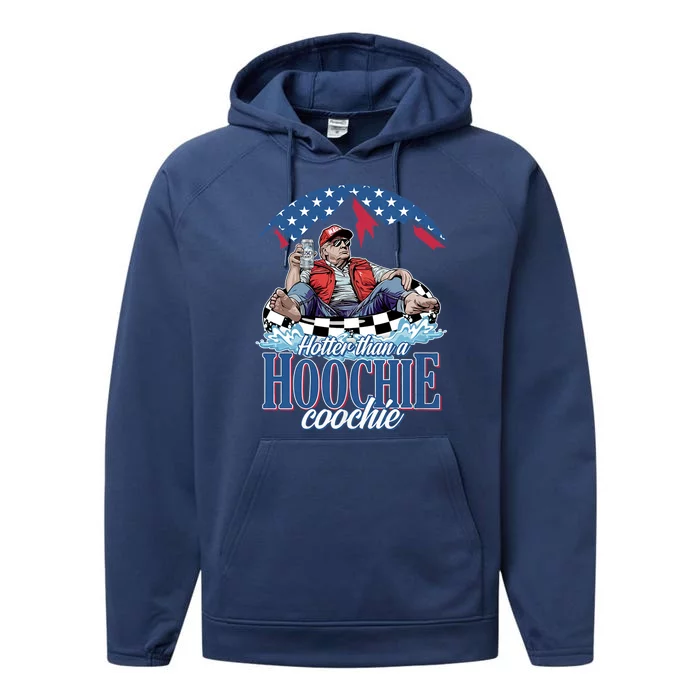 Hotter Than A Hoochie Coochie Funny Performance Fleece Hoodie