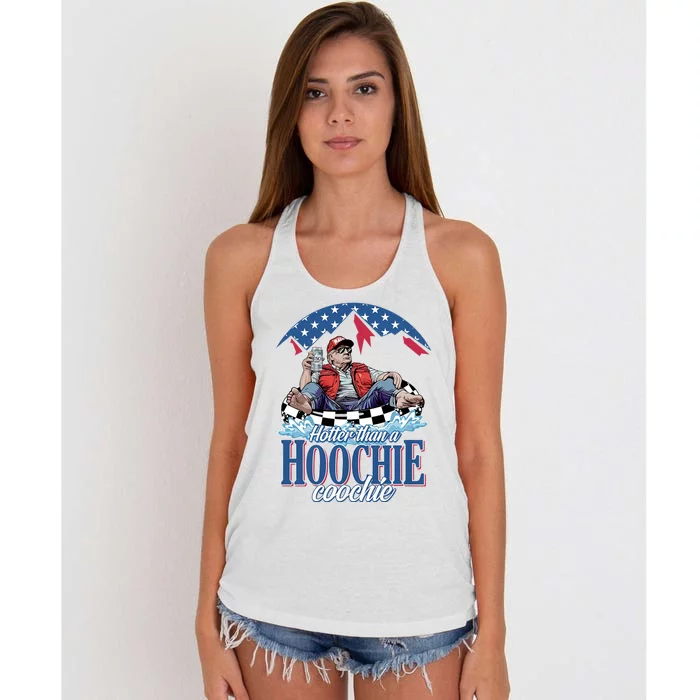 Hotter Than A Hoochie Coochie Funny Women's Knotted Racerback Tank