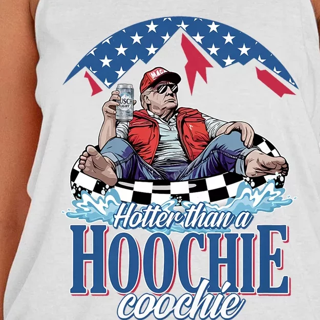 Hotter Than A Hoochie Coochie Funny Women's Knotted Racerback Tank