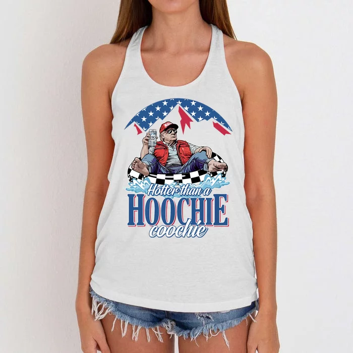 Hotter Than A Hoochie Coochie Funny Women's Knotted Racerback Tank