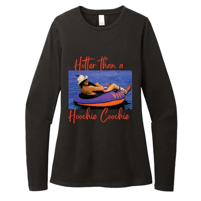 Hotter Than A Hoochie Coochie 90s Country Music Trendy Summer Womens CVC Long Sleeve Shirt