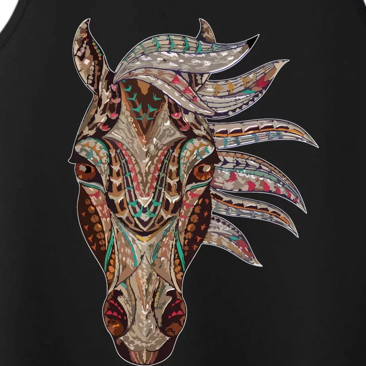 Horse Tribal Abstract Art Native American Geometric Horse Performance Tank