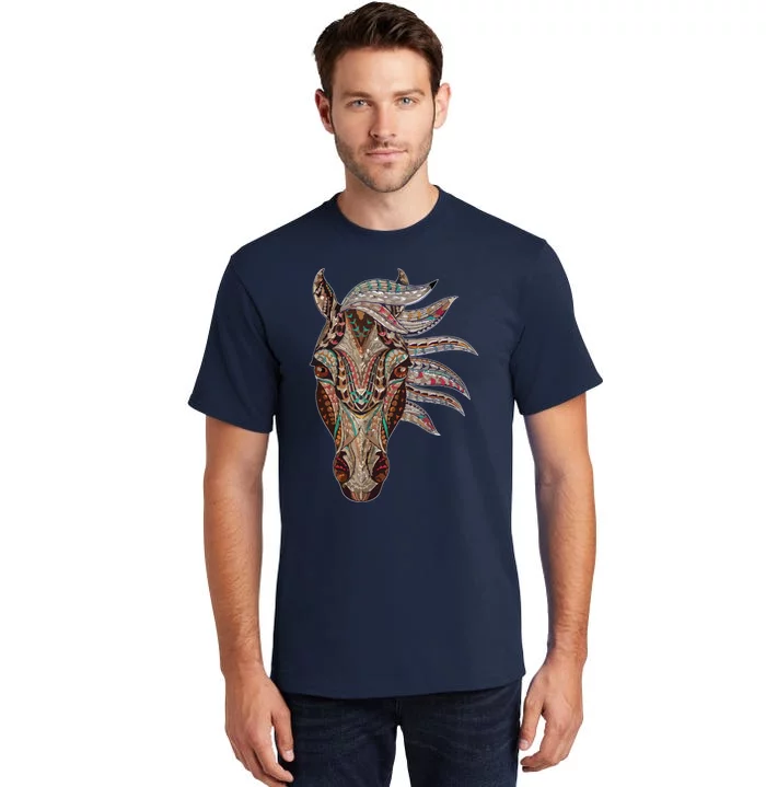 Horse Tribal Abstract Art Native American Geometric Horse Tall T-Shirt