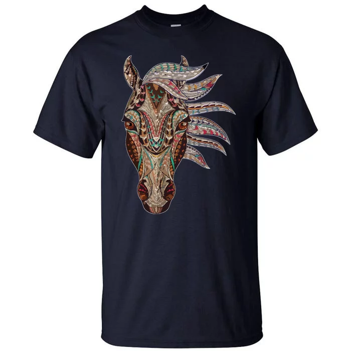 Horse Tribal Abstract Art Native American Geometric Horse Tall T-Shirt