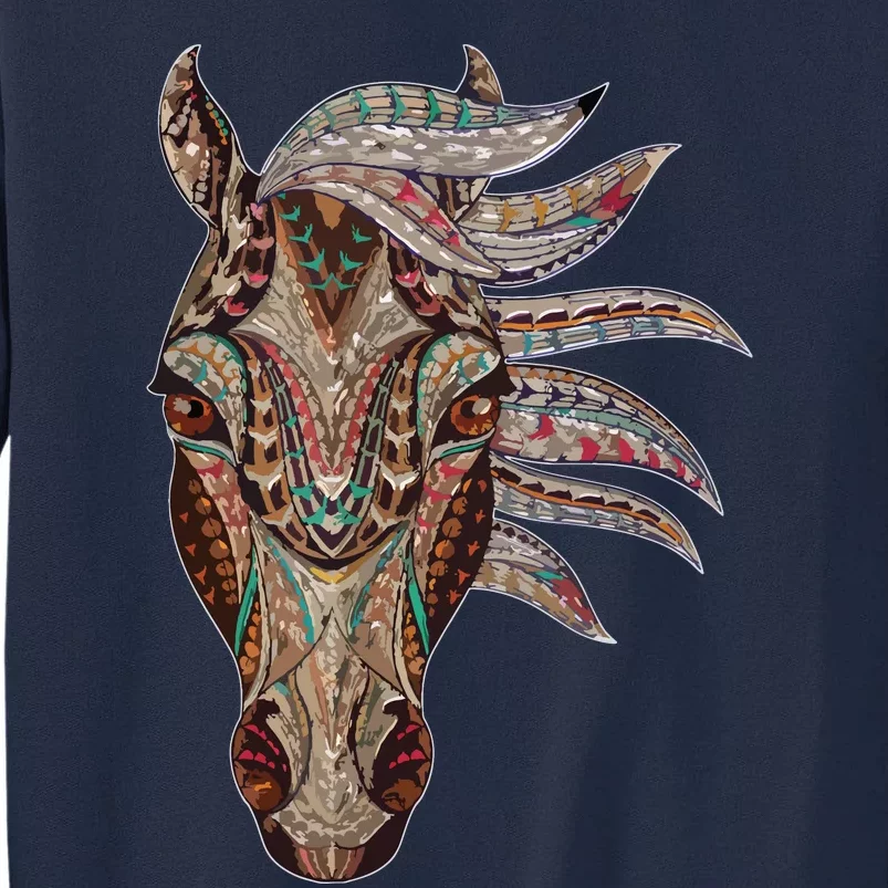 Horse Tribal Abstract Art Native American Geometric Horse Tall Sweatshirt