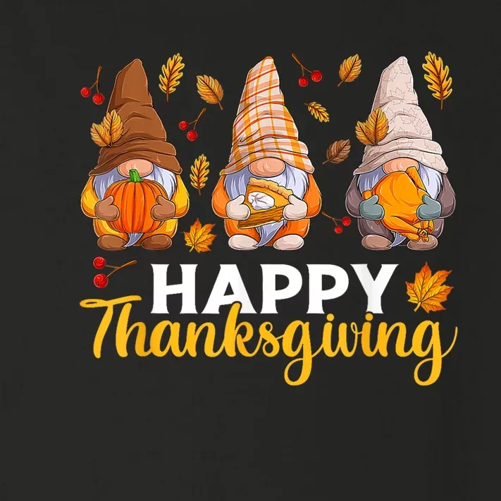 Happy Thanksgiving Autumn Fall Gnomes Pumpkin Turkey Pie Toddler Long Sleeve Shirt