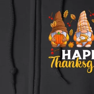 Happy Thanksgiving Autumn Fall Gnomes Pumpkin Turkey Pie Full Zip Hoodie