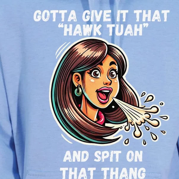 Hawk Tuah And Spit On That Thang Funny Viral Meme Design Unisex Surf Hoodie