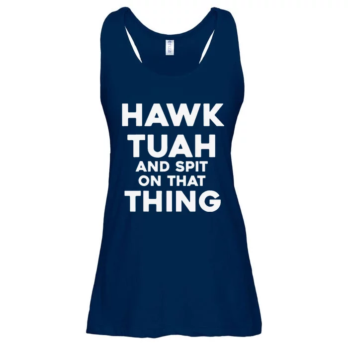 Hawk Tuah And Spit On That Thing Throat Goat Funny Meme Ladies Essential Flowy Tank