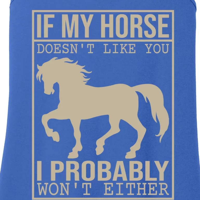 Horse Tees And If My Horse Doesn't Like You Funny Gift Ladies Essential Tank