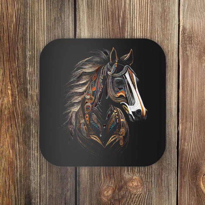 Horse Tribal Abstract Art Native American Graphic Coaster