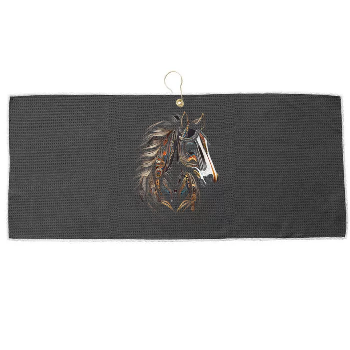 Horse Tribal Abstract Art Native American Graphic Large Microfiber Waffle Golf Towel