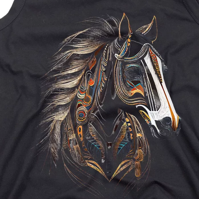 Horse Tribal Abstract Art Native American Graphic Tank Top