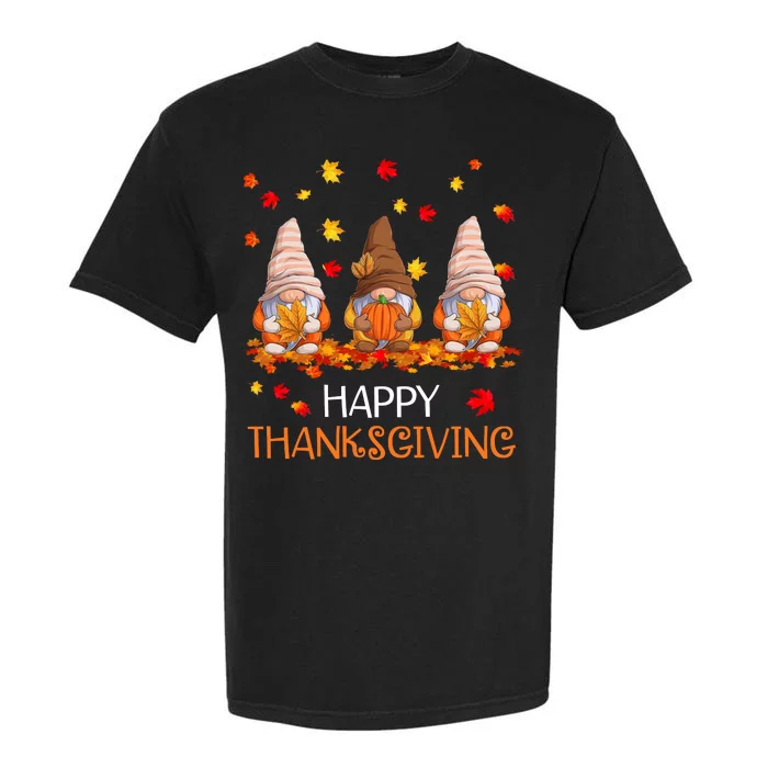 Happy Thanksgiving Autumn Fall Gnomes Garment-Dyed Heavyweight T-Shirt