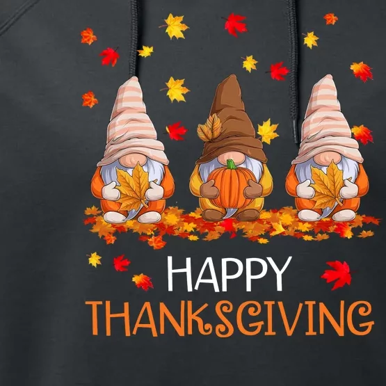 Happy Thanksgiving Autumn Fall Gnomes Performance Fleece Hoodie