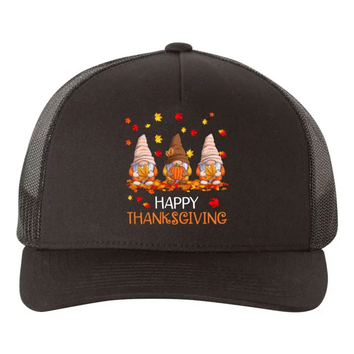 Happy Thanksgiving Autumn Fall Gnomes Yupoong Adult 5-Panel Trucker Hat