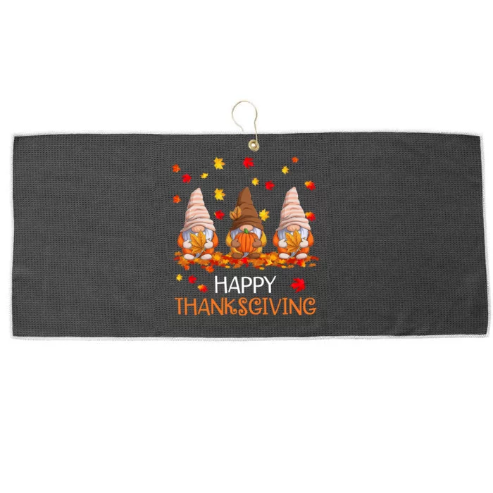 Happy Thanksgiving Autumn Fall Gnomes Large Microfiber Waffle Golf Towel