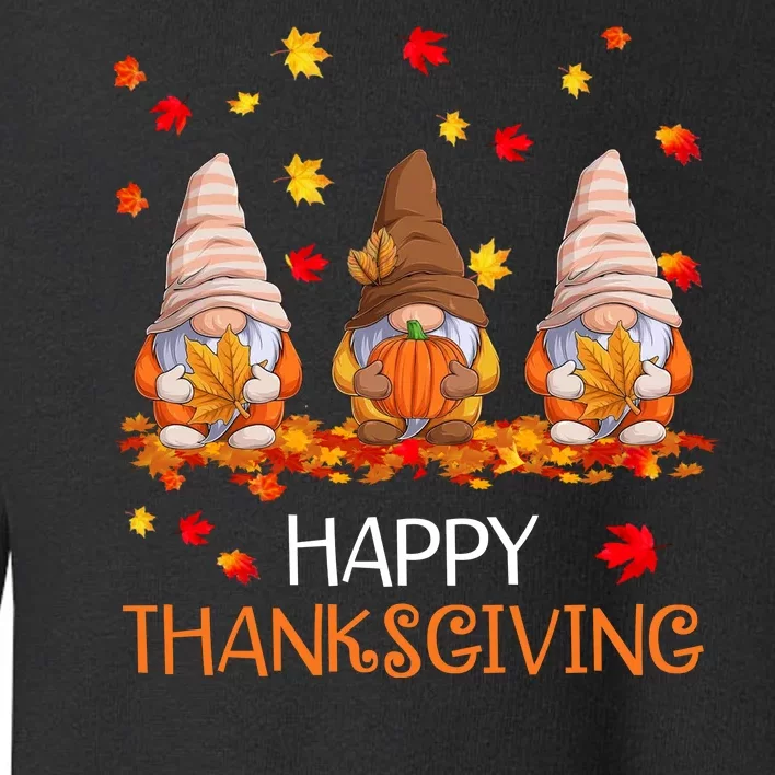 Happy Thanksgiving Autumn Fall Gnomes Toddler Sweatshirt