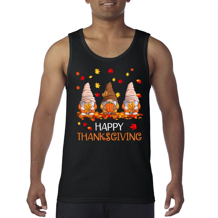 Happy Thanksgiving Autumn Fall Gnomes Tank Top