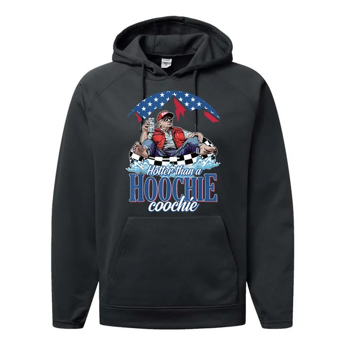 Hotter Than A Hoochie Coochie Funny Performance Fleece Hoodie