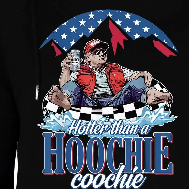 Hotter Than A Hoochie Coochie Funny Womens Funnel Neck Pullover Hood