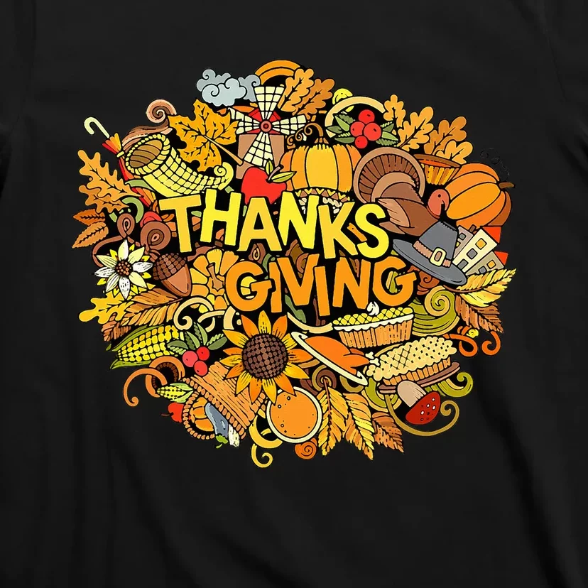 Happy Thanksgiving Artwork Illustration Funny T-Shirt