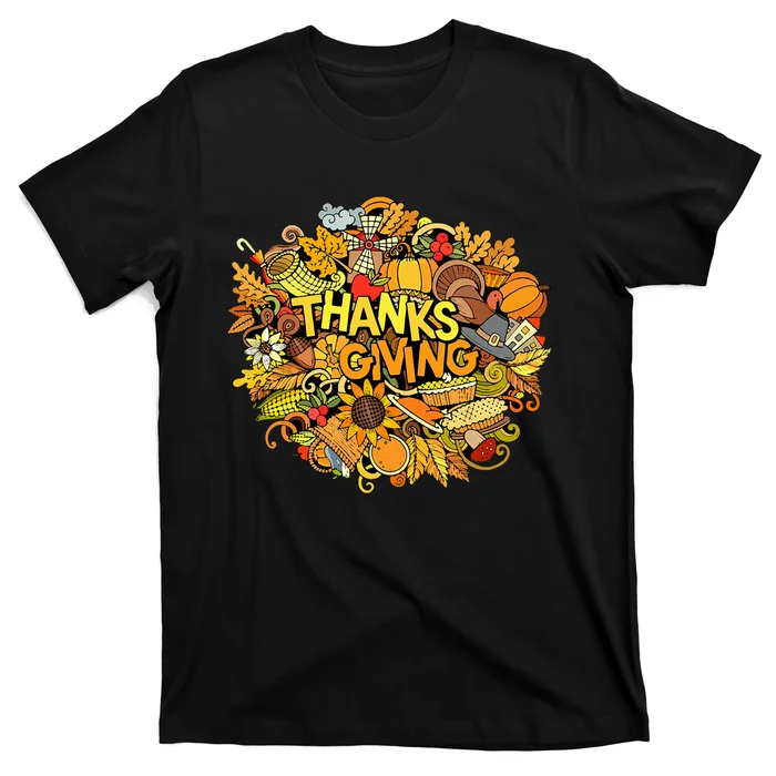 Happy Thanksgiving Artwork Illustration Funny T-Shirt