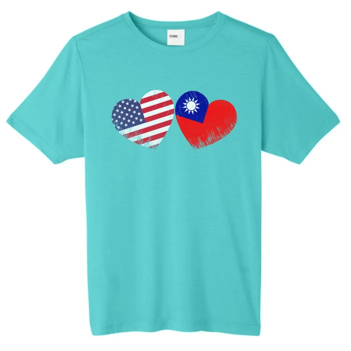 Heart Taiwanese American Flag Patriotic Family Heritage Gift ChromaSoft Performance T-Shirt