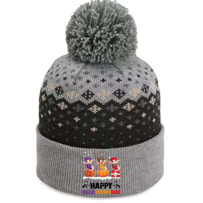 Happy Thanksmas Axolotl The Baniff Cuffed Pom Beanie