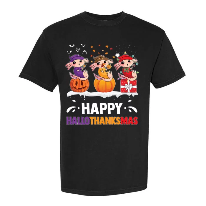 Happy Thanksmas Axolotl Garment-Dyed Heavyweight T-Shirt