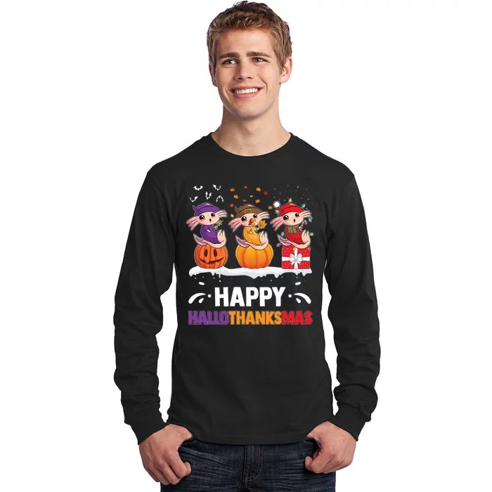 Happy Thanksmas Axolotl Long Sleeve Shirt