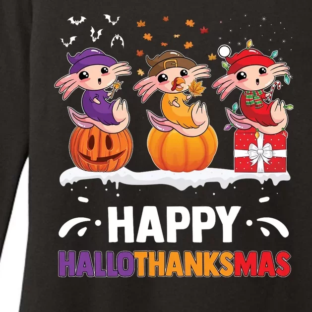 Happy Thanksmas Axolotl Womens CVC Long Sleeve Shirt