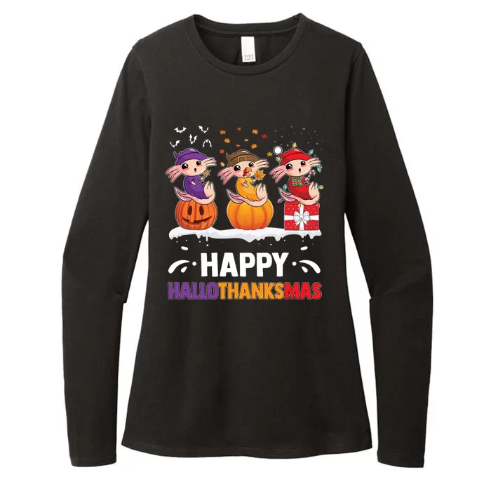 Happy Thanksmas Axolotl Womens CVC Long Sleeve Shirt