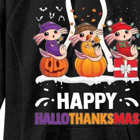 Happy Thanksmas Axolotl Women's Fleece Hoodie