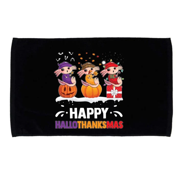 Happy Thanksmas Axolotl Microfiber Hand Towel