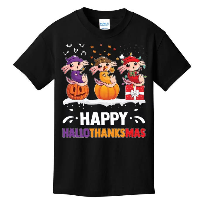 Happy Thanksmas Axolotl Kids T-Shirt