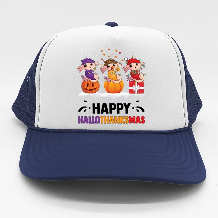 Happy Thanksmas Axolotl Trucker Hat