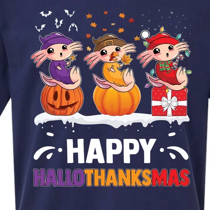 Happy Thanksmas Axolotl Sueded Cloud Jersey T-Shirt