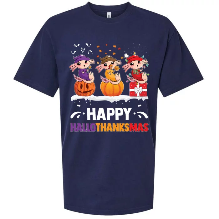 Happy Thanksmas Axolotl Sueded Cloud Jersey T-Shirt