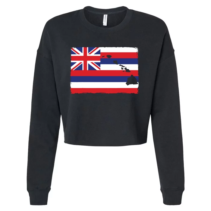 Hawaii The Aloha State Flag By Hawaii Nei All Day Cropped Pullover Crew