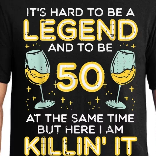 Hard To Be Legend And 50 Killin It Funny 50th Birthday Bday Pajama Set