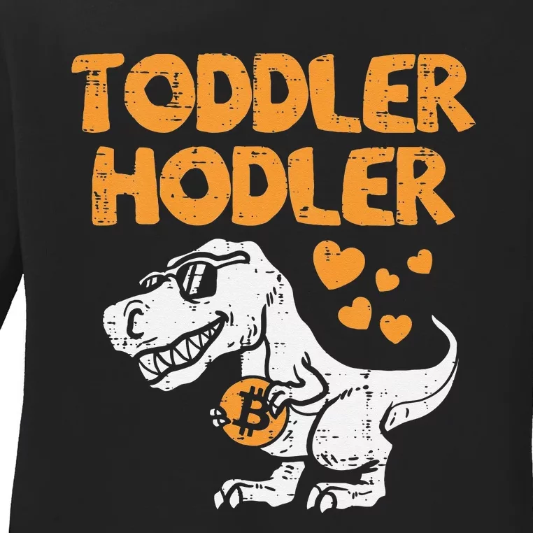 Hodler Trex Bitcoin BTC Crypto Cryptocurrency Ladies Long Sleeve Shirt