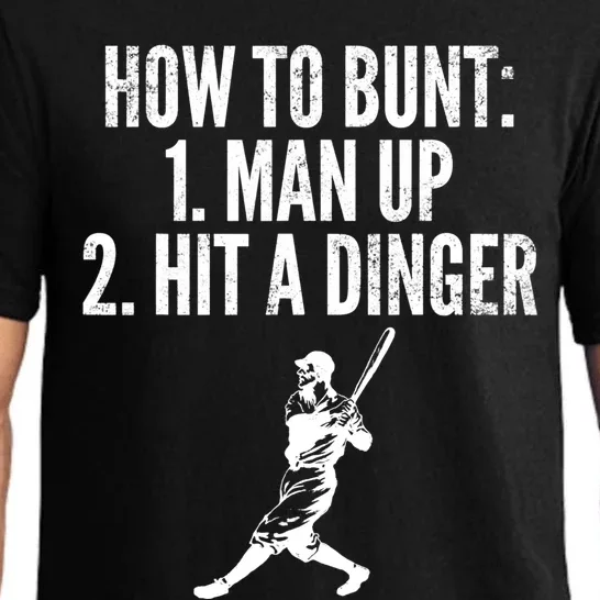 How To Bunt, Hit A Dinger Funny Baseball Player Home Run Fun Pajama Set