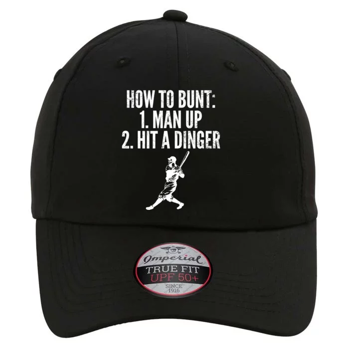 How To Bunt, Hit A Dinger Funny Baseball Player Home Run Fun The Original Performance Cap