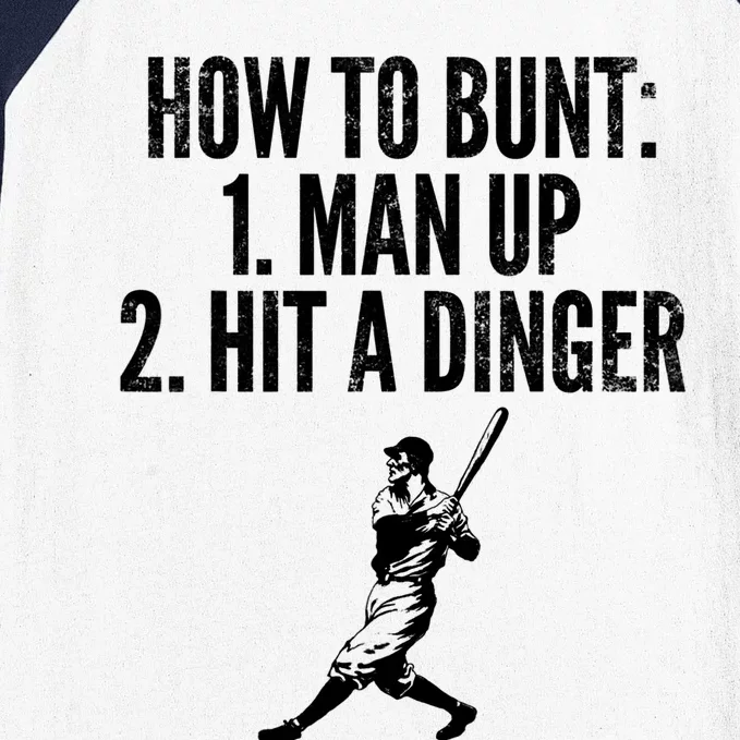 How To Bunt, Hit A Dinger Funny Baseball Player Home Run Fun Baseball Sleeve Shirt