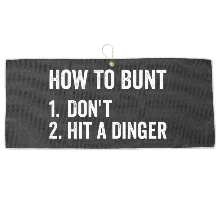 How To Bunt Dont Hit A Dinger Funny Baseball Softball Large Microfiber Waffle Golf Towel