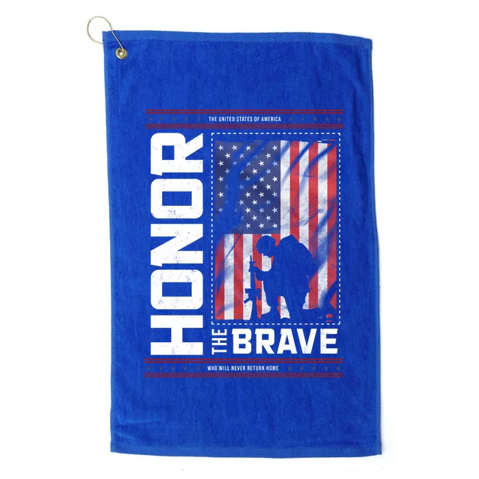 Honor The Brave Who Will Never Return Home Usa Memorial Day Patriotic Platinum Collection Golf Towel